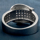 Pavé CZ Belt Buckle Wide Ring