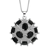 Black Oval CZ Cluster Jewelry Set
