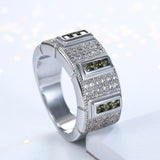 Olive Square CZ Pavé Wide Men's Band