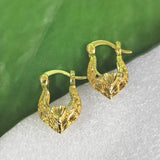 Gold Filigree Basket Creole Earrings