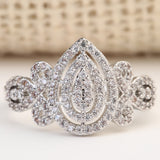 Pavé CZ Teardrop Swirl Statement Ring