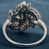 Baguette CZ Fan Wave Statement Ring