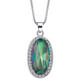 Rainbow Mystic Oval CZ Jewelry Set