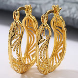 Silver-Tone Filigree Lace Hoop Earrings