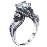 Skull Gothic CZ Solitaire Ring