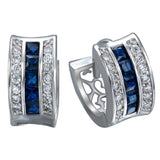 Ruby-Red Princess CZ Channel Huggie Earrings