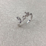 Silver Love Script Word Ring