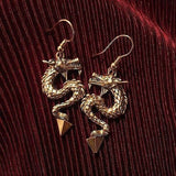 Coiled Dragon Drop Earrings