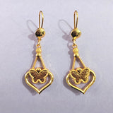 Hammered Heart Dangle Earrings