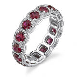 Sapphire-Blue CZ Eternity Band Ring
