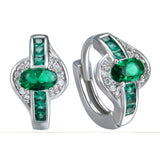 Emerald-Green Oval CZ Channel Bypass Ring