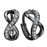 Infinity Loop CZ Pave Hoop Earrings
