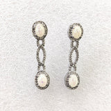 Pearl-Look Oval Antique Link Drop Earrings