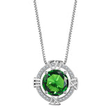 Emerald-Green Round CZ Geometric Frame Jewelry Set
