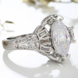 Marquise CZ Art Deco Baguette Ring