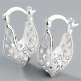 Gold Openwork Lattice Hoop Earrings