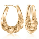 Chunky Twisted Oval Hoop Earrings