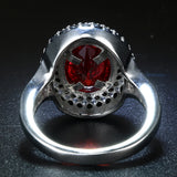 Ruby-Red Round CZ Concentric Halo Ring