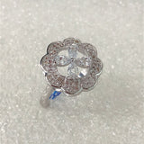 Pavé CZ Scalloped Flower Ring