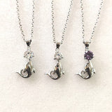 Dolphin Clear CZ Necklace and Earrings Set