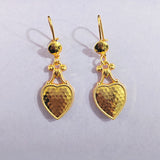 Hammered Heart Dangle Earrings