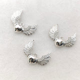 Angel Wing Puffy Heart Pendant