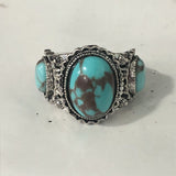 Turquoise-Look Three-Stone Western Cuff Ring
