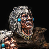Chief & Wolf Head Sculpted Ring