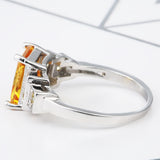 Yellow Emerald-Cut CZ Ladder Accent Ring