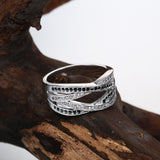 Black and Clear CZ Crossover Ring
