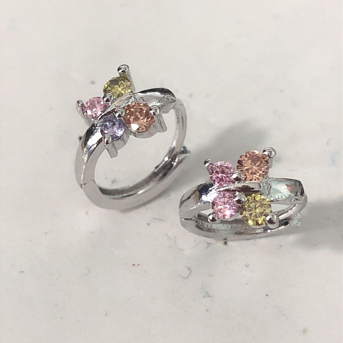 Pastel Multicolor CZ Flower Cluster Ring