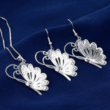 Filigree Butterfly Heart Jewelry Set