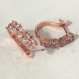 Clear Marquise CZ Rose Gold Hoop Earrings