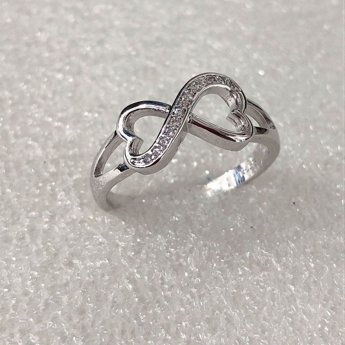 Pavé Infinity Heart Ring