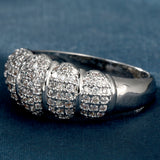 Pavé CZ Ribbed Segment Dome Ring