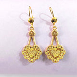 Hammered Heart Dangle Earrings