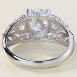 Round CZ Three-Stone Filigree Gallery Ring