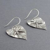Dragonfly Leaf Drop Earrings