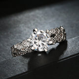 Round CZ Solitaire Twisted Pave Shank Ring