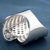 Baguette CZ Overlapping Wave Wide Ring