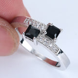Black Princess CZ Toi Et Moi Ring
