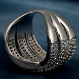 Pavé CZ Crisscross Triple Band Ring
