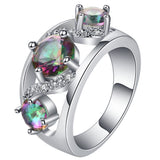 Rainbow Mystic CZ Swirl Drop Jewelry Set