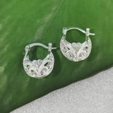 Gold Filigree Scroll Hoop Earrings
