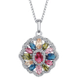 Multicolor Marquise CZ Flower Cluster Jewelry Set