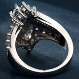 Marquise CZ Chevron Crown Band Ring