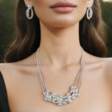 Multi-Strand Bead Cluster Bib Necklace