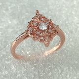 Art Deco Filigree CZ Milgrain Ring
