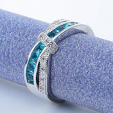 Aqua Princess CZ Channel Bow Ring