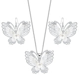 Filigree Butterfly Pendant Jewelry Set